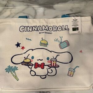 Sanrio Cinnamoroll White Tote with Colorful Graphics